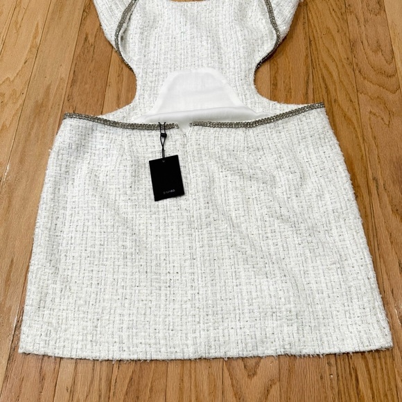 NBD Kenzie Mini Dress in White Tweed Metallic REVOLVE size L - Picture 7 of 12